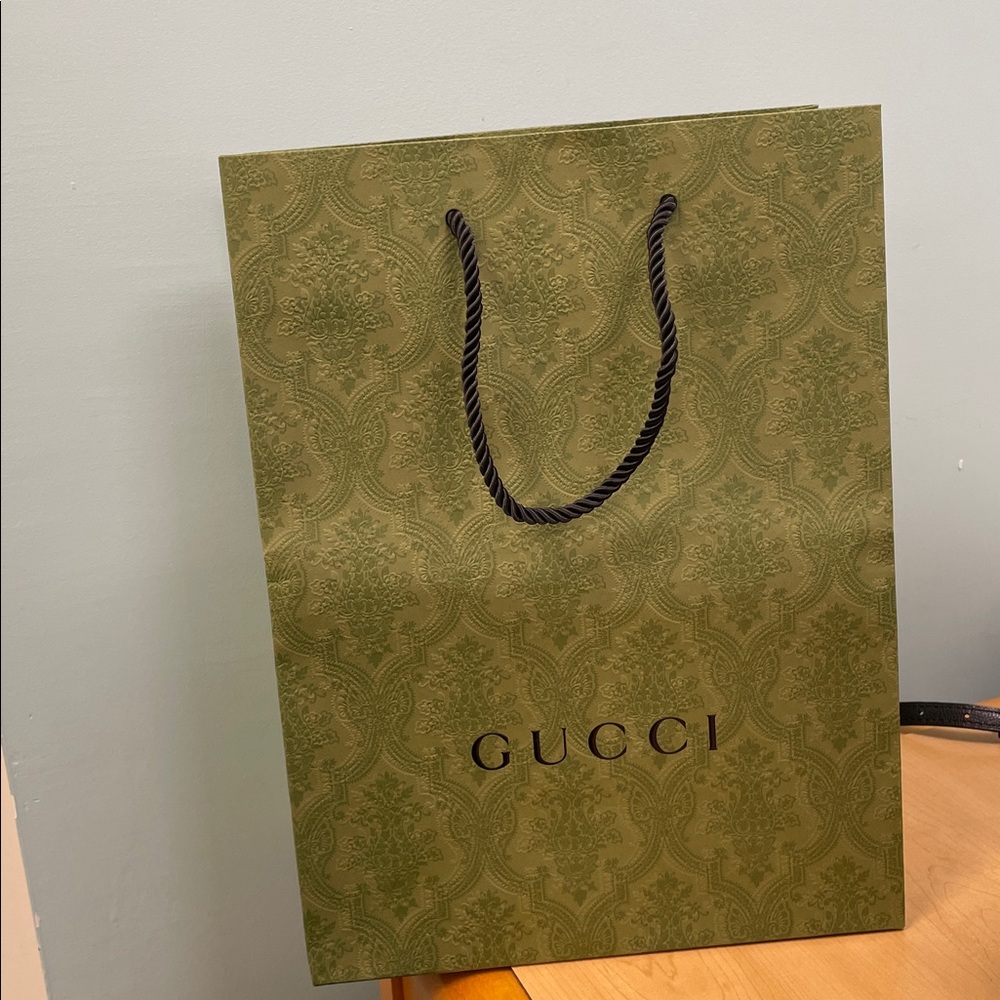 Gucci Olive Embossed Shopping Bag